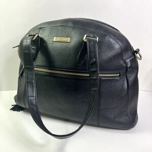 Lily Jade Rosie Leather Backpack Diaper Bag Tote Black Red Convertible Insert